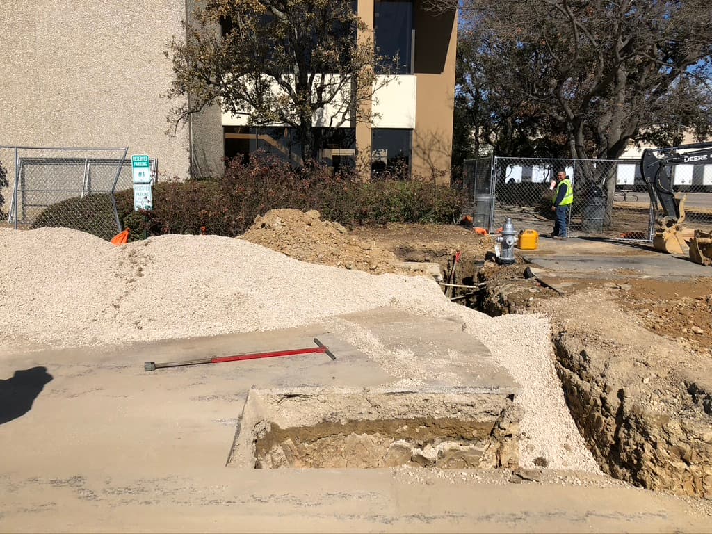 Hydrant excavation and fire line work by 1-A Services